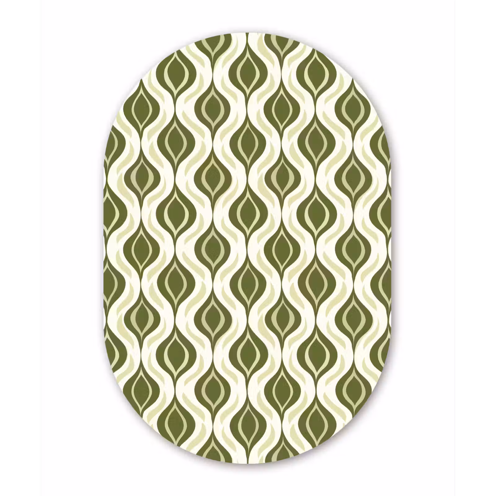 Muurovaal aluminium - Patroon - Retro - Groen — 1
