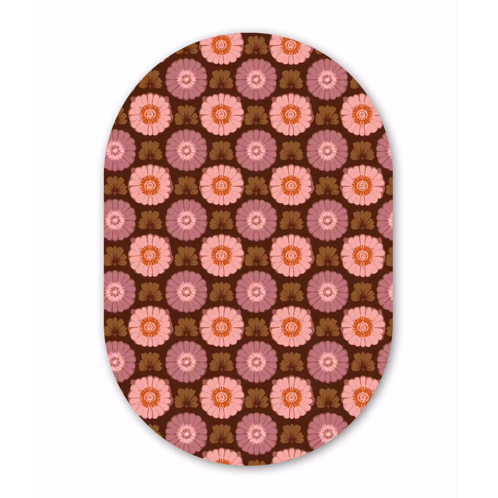 Muurovaal aluminium - Retro - Madelief - Roze — 1