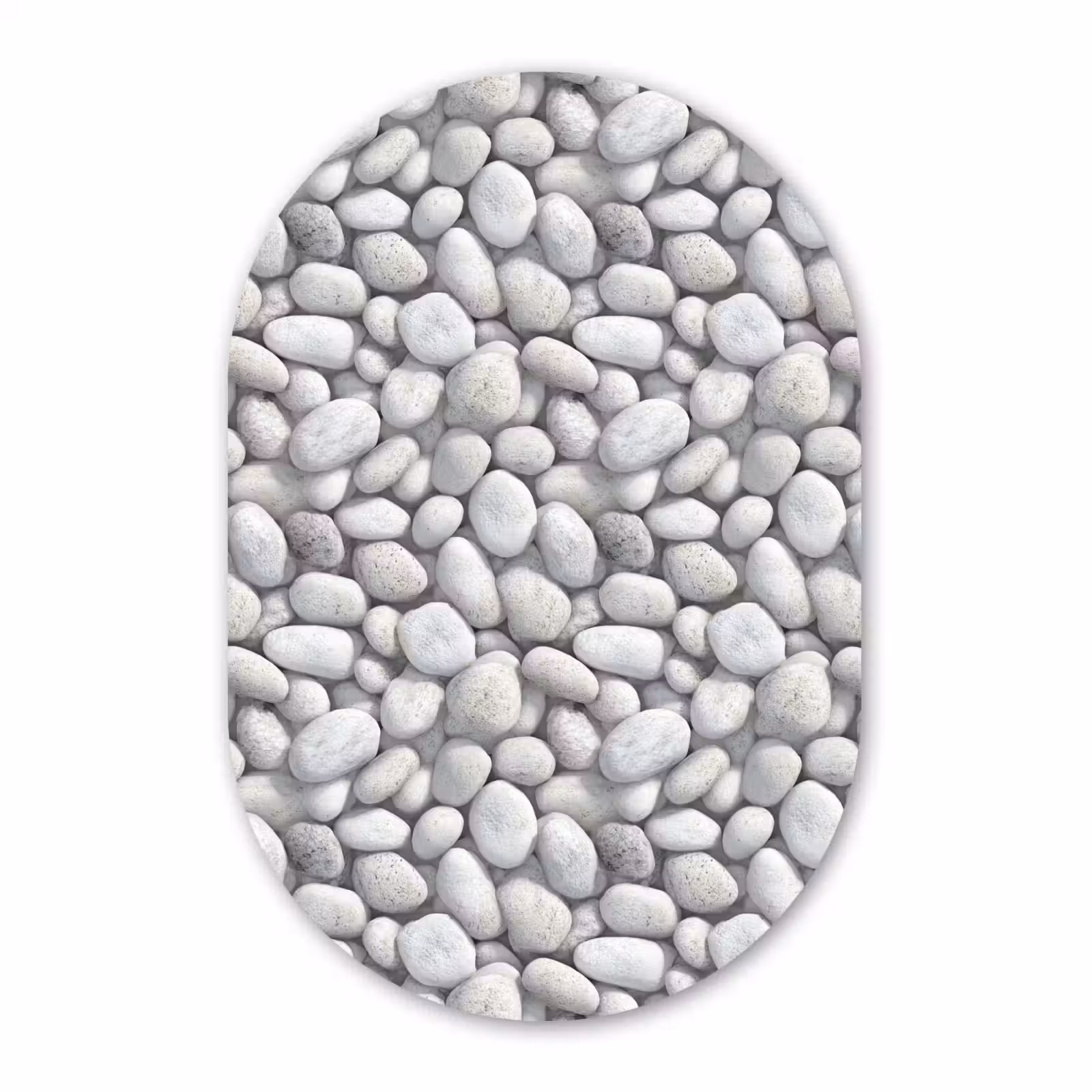 Muurovaal aluminium - Steentjes - Grijs - Ovaal — 1