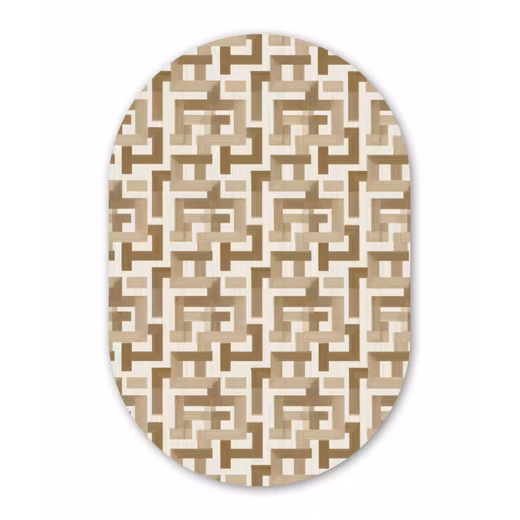 Muurovaal aluminium - Geometrisch - Retro - Bruin — 1