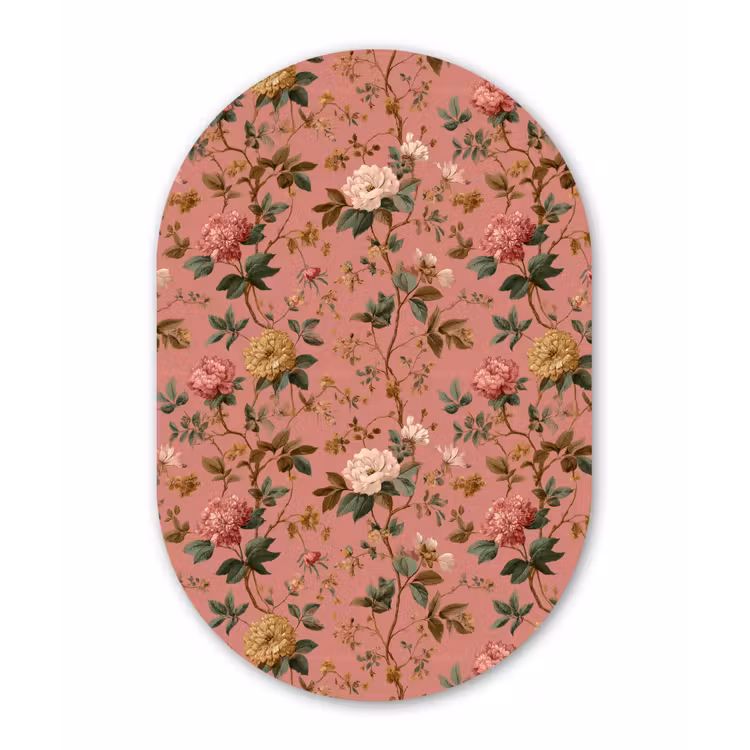 Muurovaal aluminium - Klassiek - Botanisch - Roze — 1