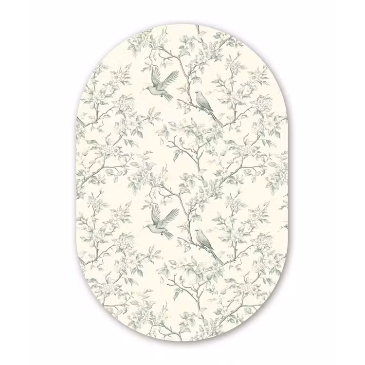 Muurovaal aluminium - Klassiek - Vogels - Groen — 1