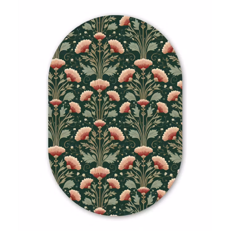 Muurovaal aluminium - Patroon - Botanisch - Kleurrijk — 1