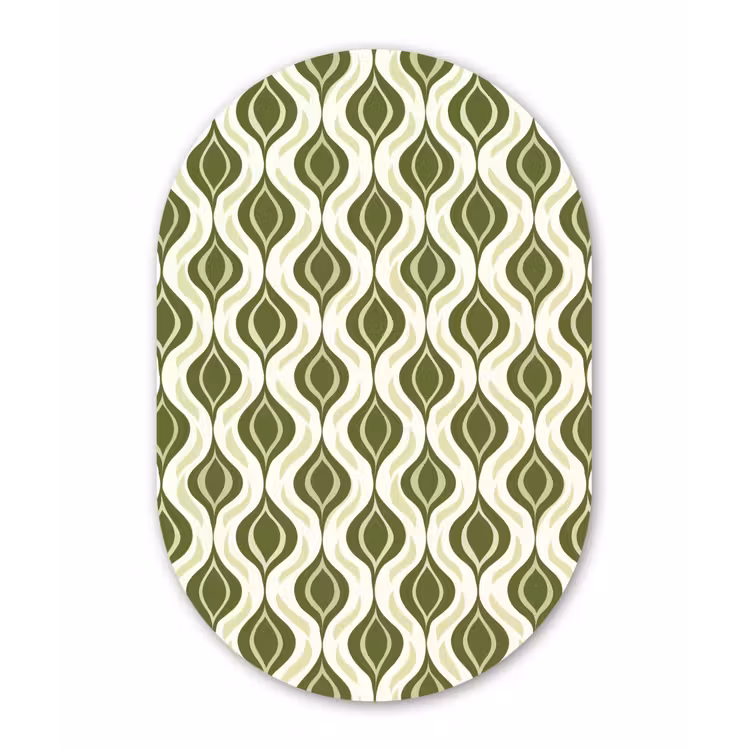 Muurovaal aluminium - Patroon - Retro - Groen — 1