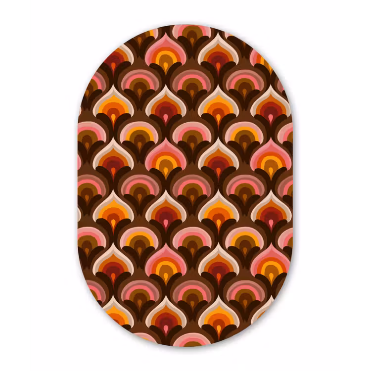 Muurovaal aluminium - Patroon - Retro - Kleurrijk — 1