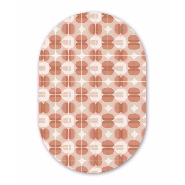 Muurovaal aluminium - Retro - Klassiek - Roze — 1
