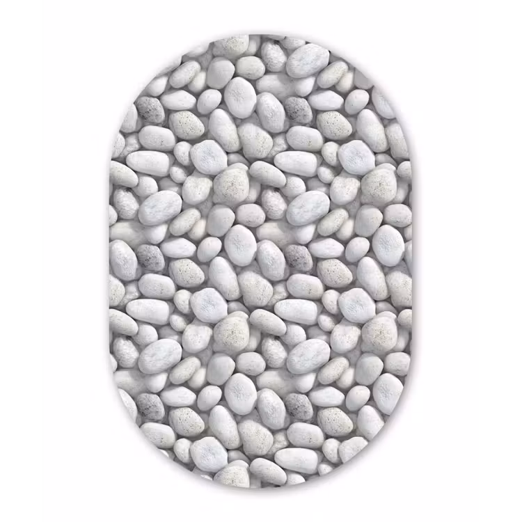 Muurovaal aluminium - Steentjes - Grijs - Ovaal — 1