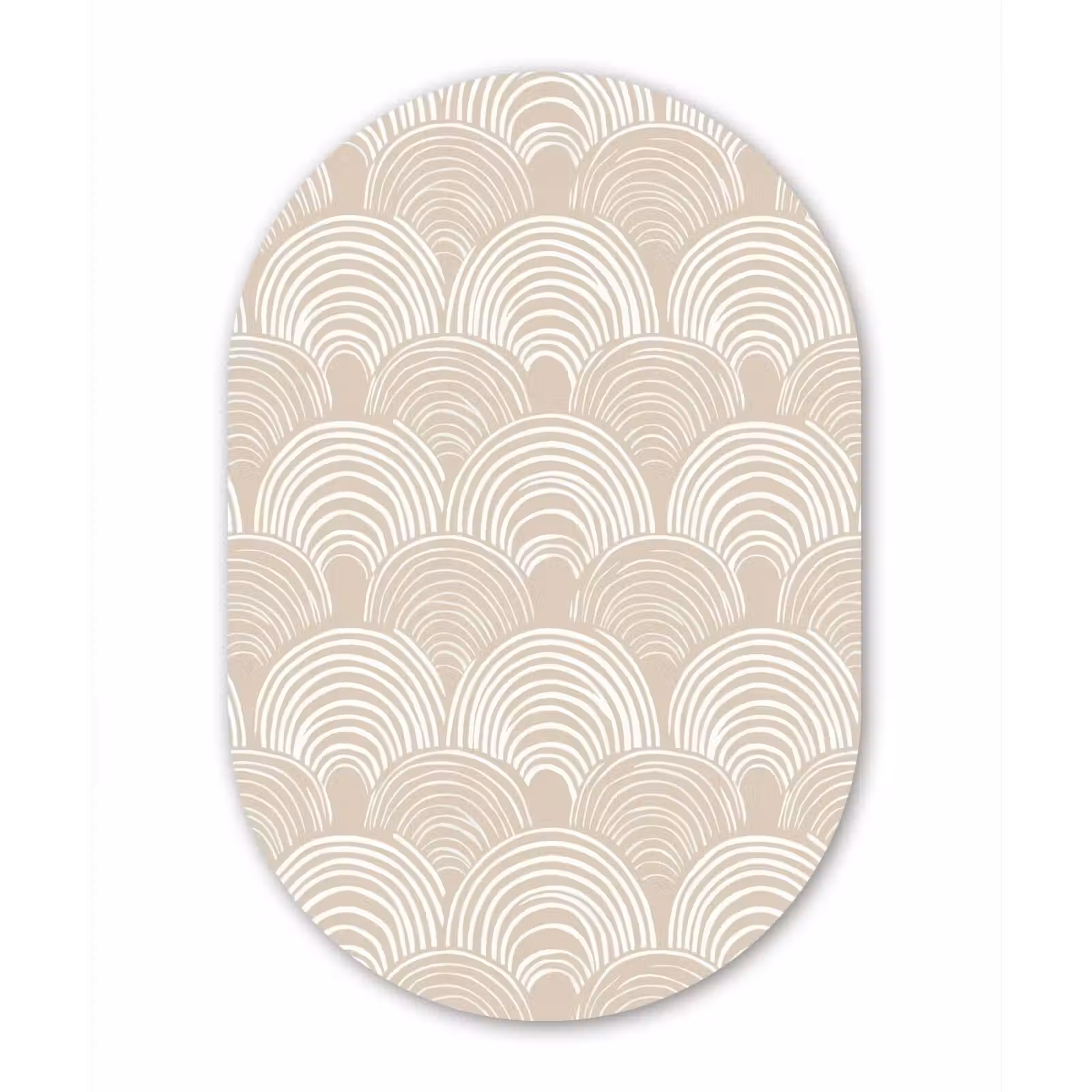 Muurovaal aluminium - Golven - Structuur - Beige — 1