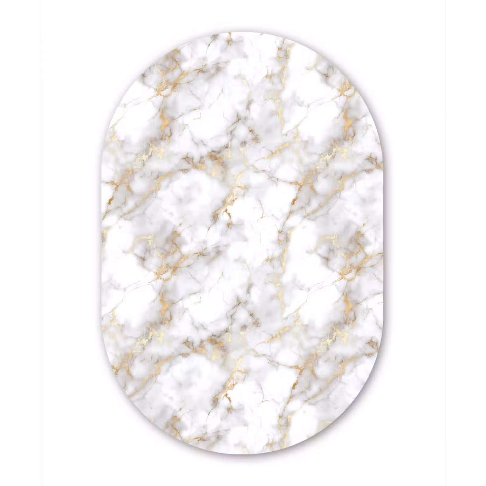 Muurovaal aluminium - Gouden aders - Marmer - Wit — 1