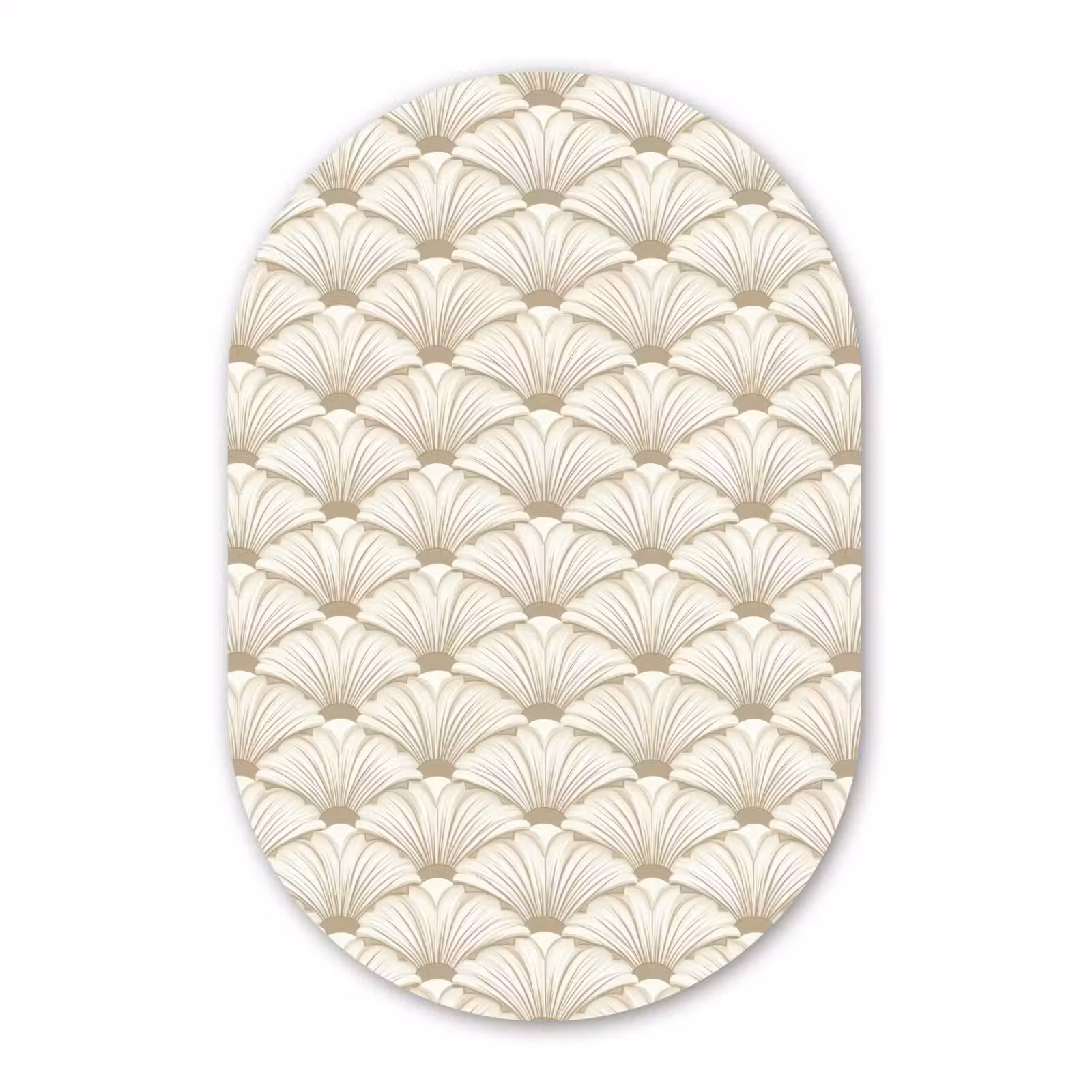 Muurovaal aluminium - Klassiek - Art - Beige — 1