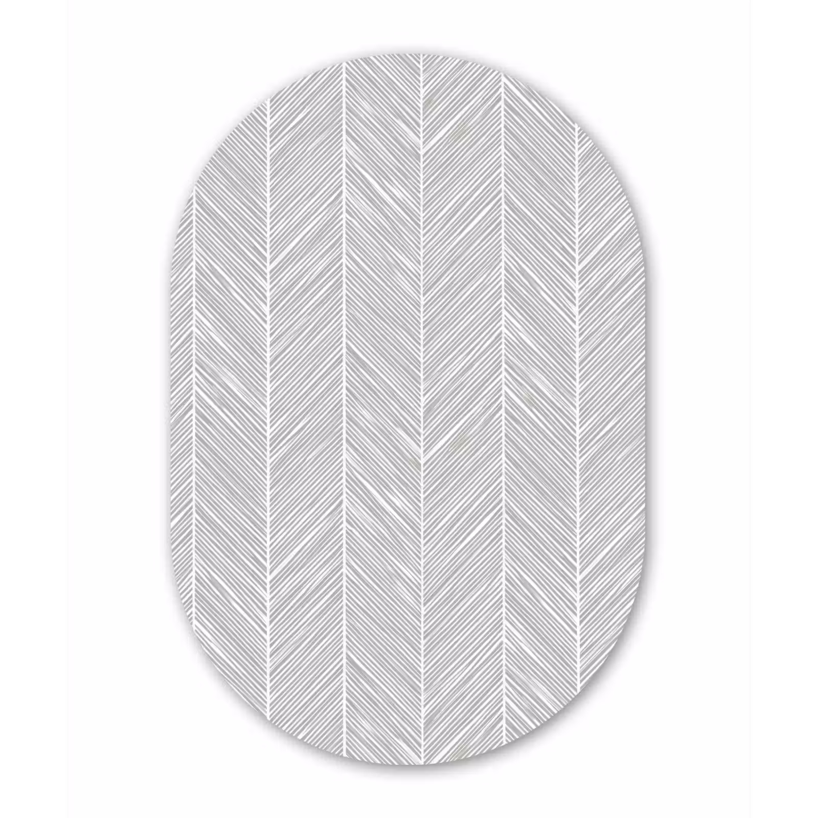Muurovaal aluminium - Klassiek - Visgraat - Grijs — 1