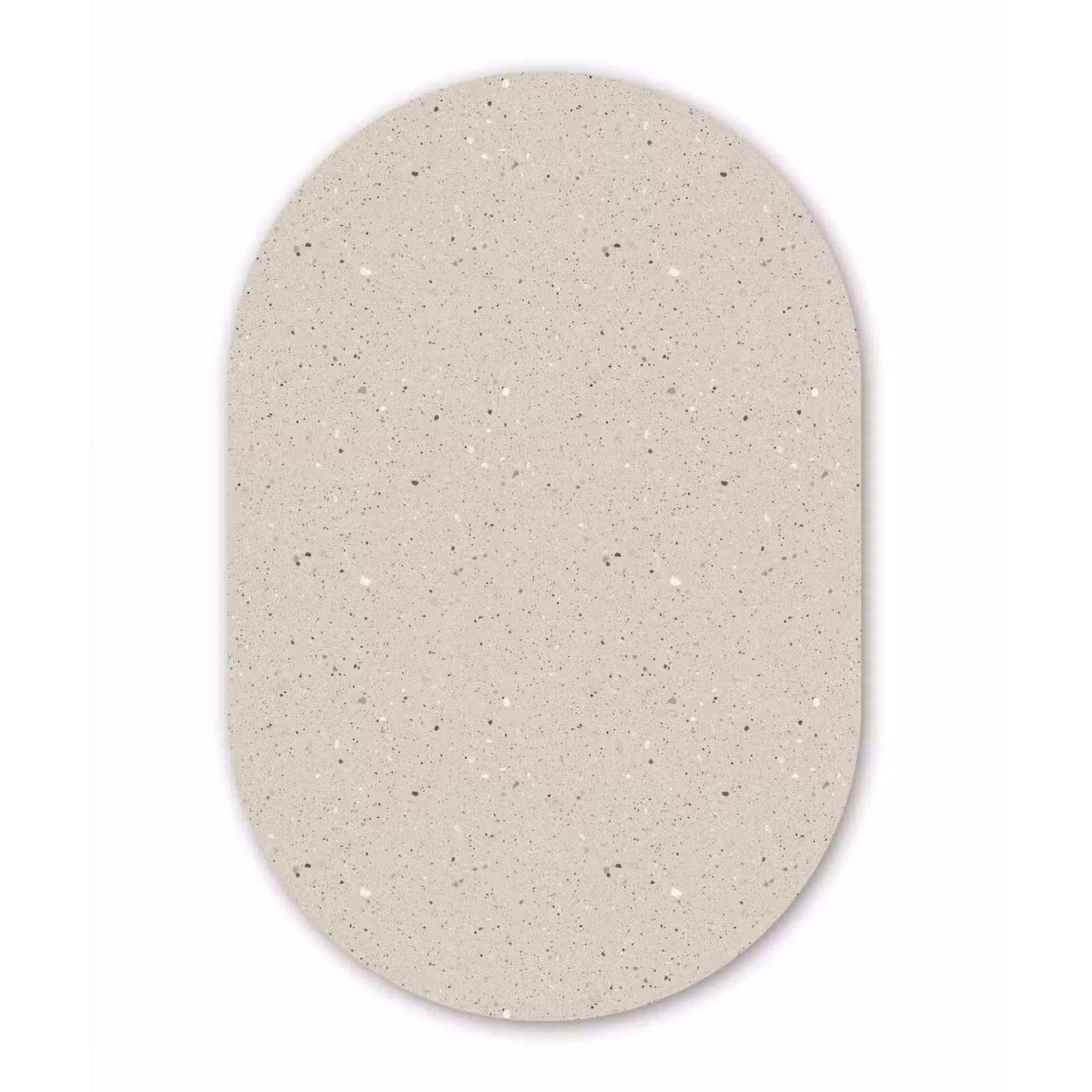 Muurovaal aluminium - Lichtbeige - Terrazzo - Grijs — 1