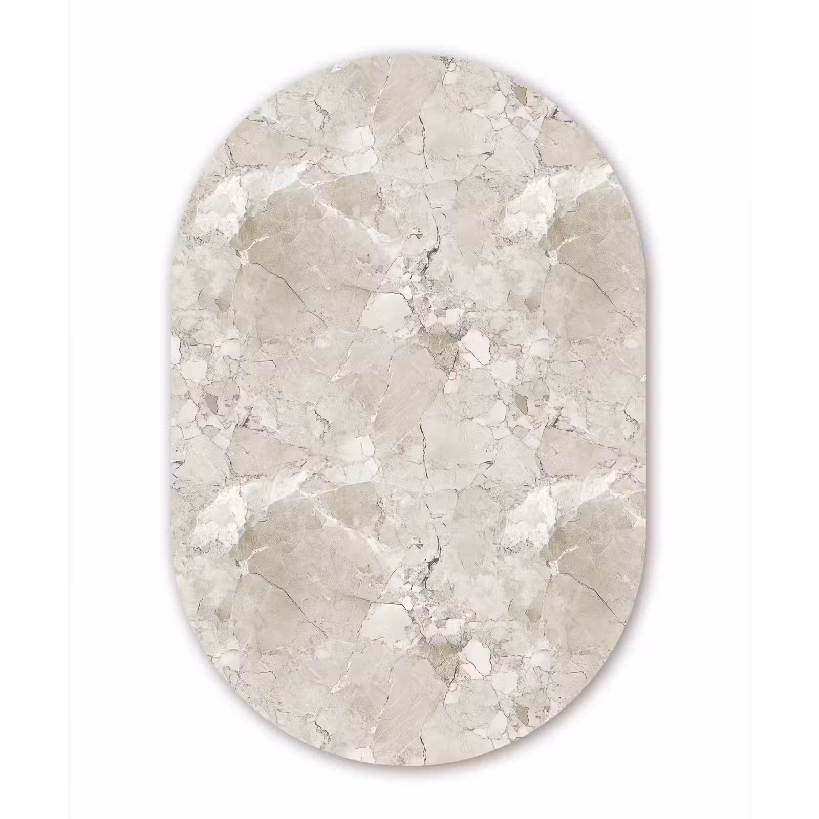Muurovaal aluminium - Marmer - Grijs - Aders — 1