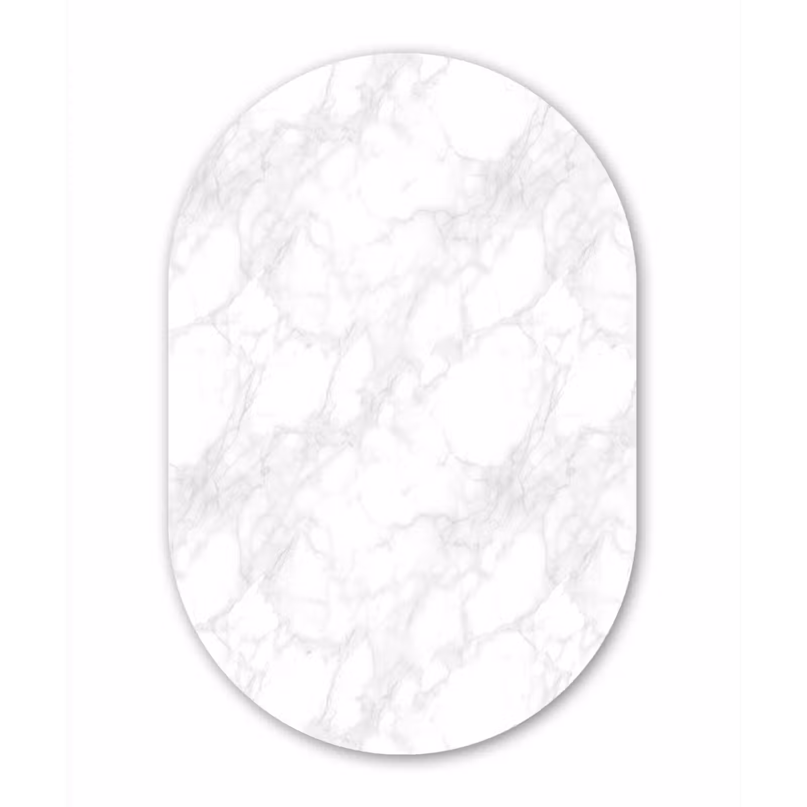 Muurovaal aluminium - Minimalistisch - Wit - Grijze aders — 1