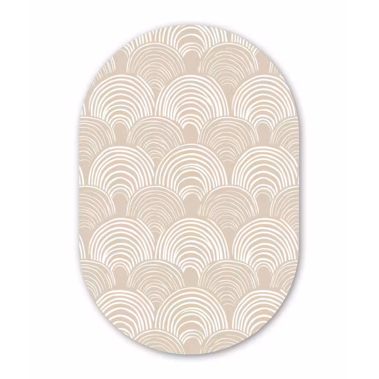 Muurovaal aluminium - Golven - Structuur - Beige — 1