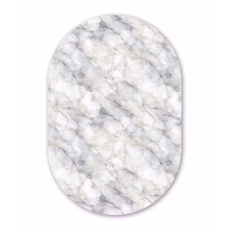 Muurovaal aluminium - Grijs - Marmer - Gedetailleerd — 1