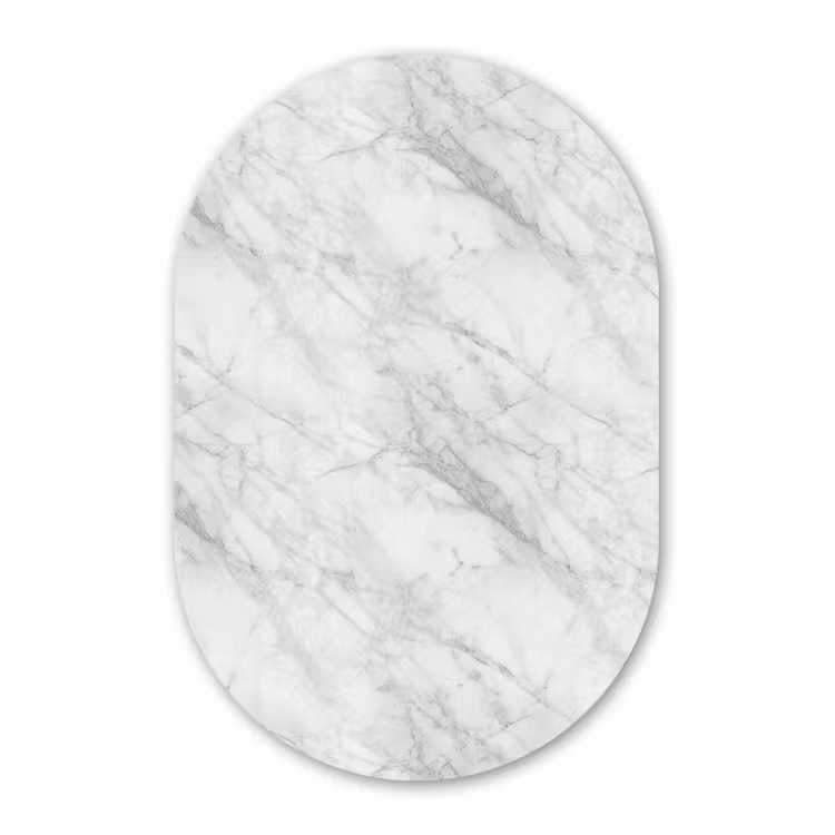 Muurovaal aluminium - Klassiek - Marmer - Grijs — 1
