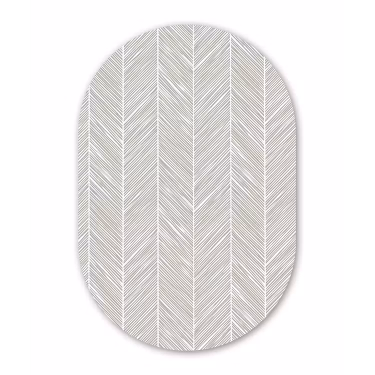 Muurovaal aluminium - Klassiek - Visgraat - Grijs — 1