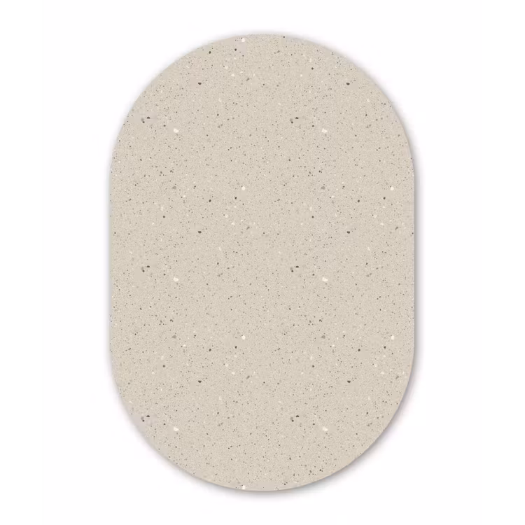 Muurovaal aluminium - Lichtbeige - Terrazzo - Grijs — 1