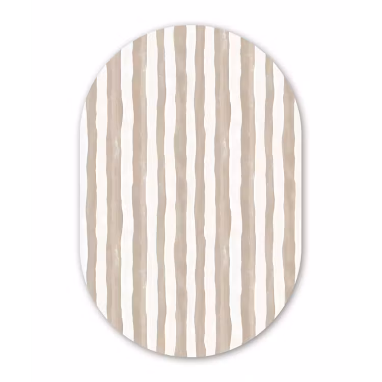 Muurovaal aluminium - Minimalistisch - Strepen - Beige — 1