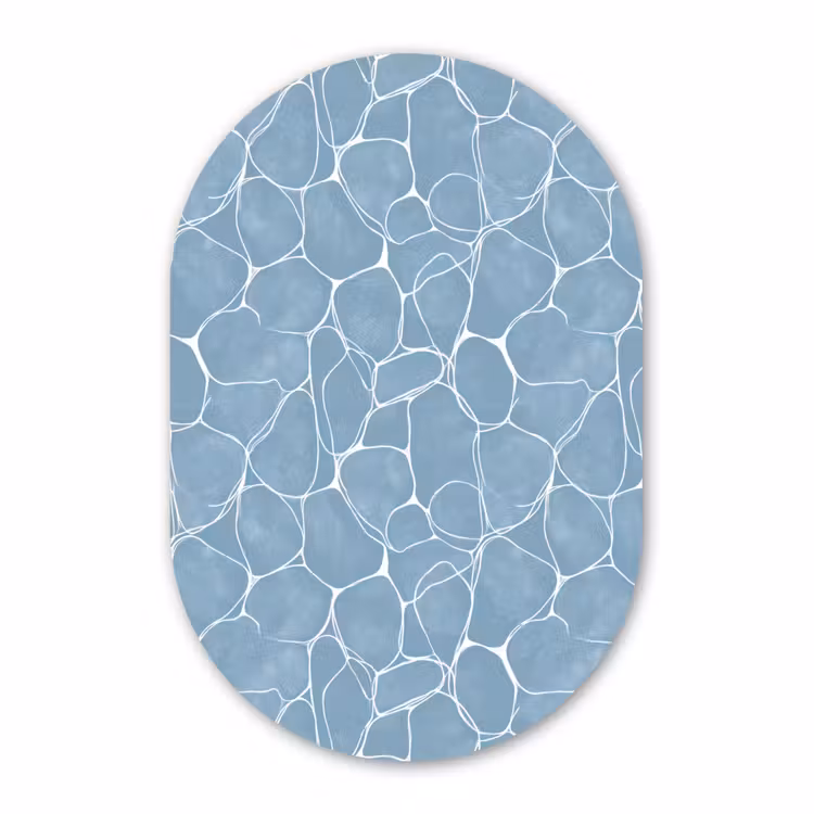 Muurovaal aluminium - Organisch - Patroon - Blauw — 1