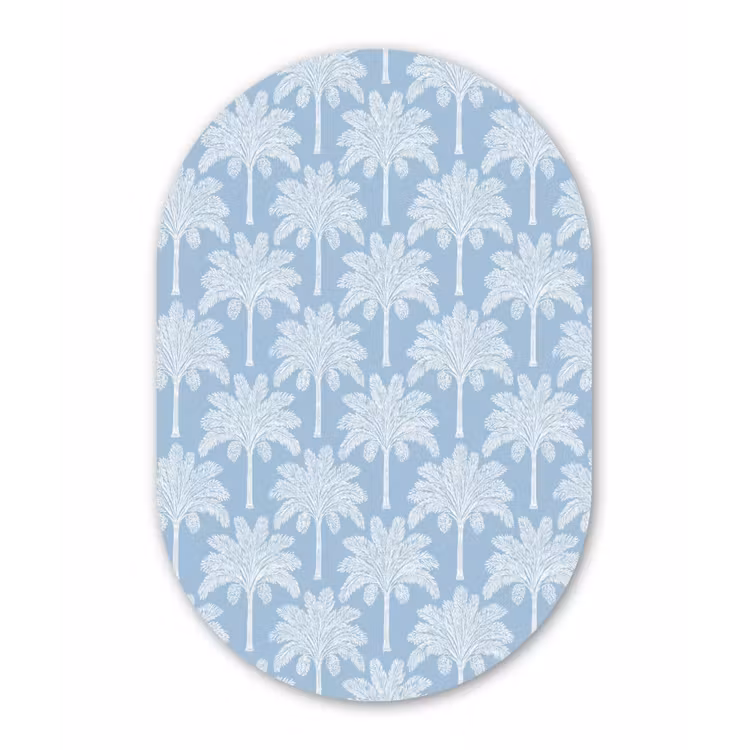 Muurovaal aluminium - Palmboom - Modern - Blauw — 1