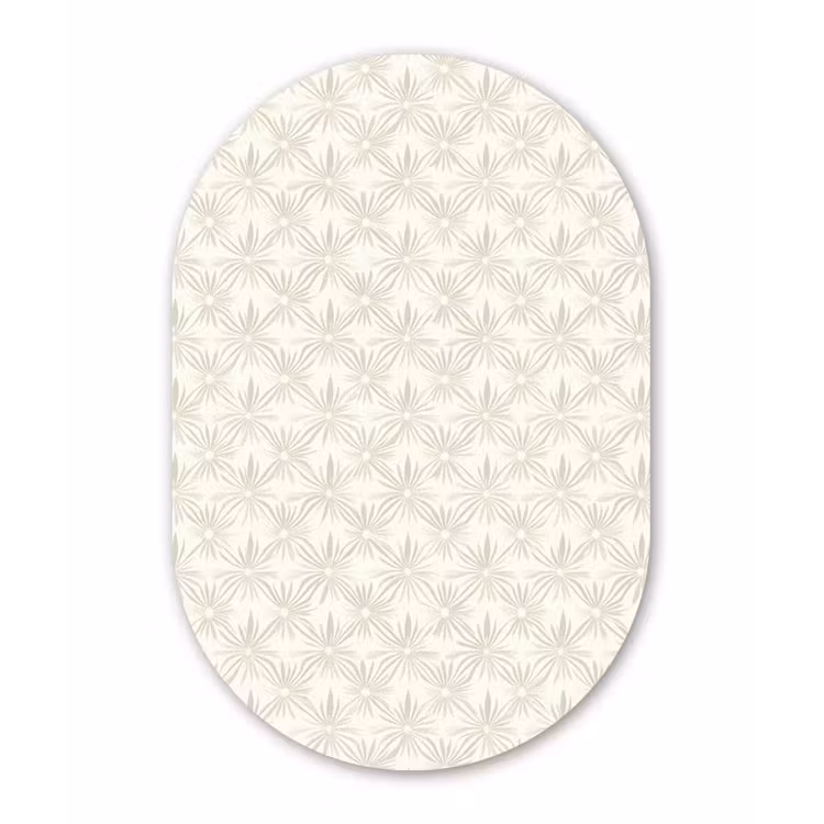 Muurovaal aluminium - Patroon - Bloemen - Beige — 1