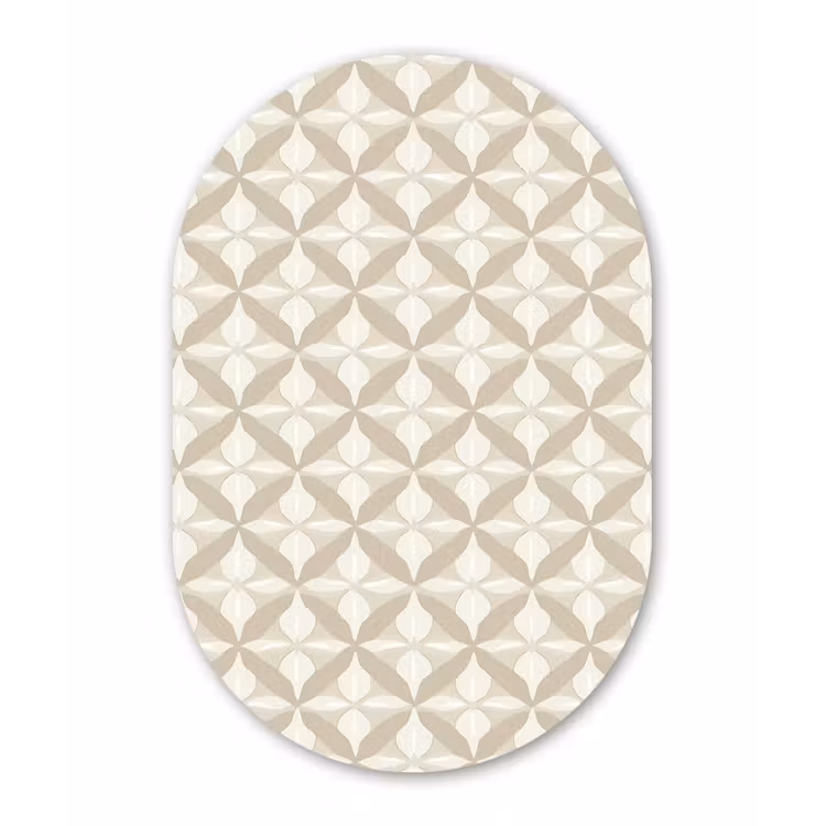 Muurovaal aluminium - Patroon - Klassiek - Beige — 1