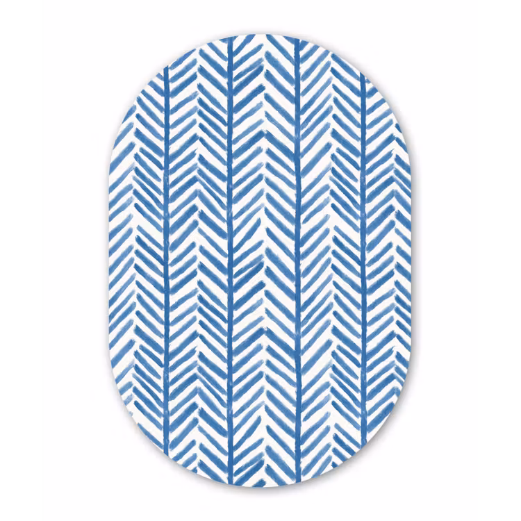 Muurovaal aluminium - Patroon - Streep - Blauw — 1
