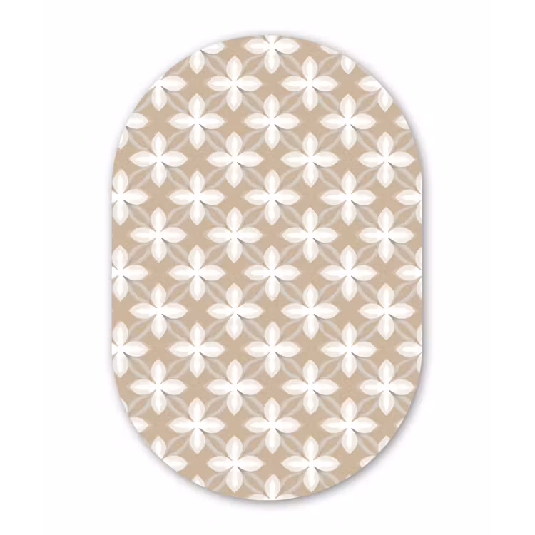 Muurovaal aluminium - Patroon - Symmetrisch - Beige — 1