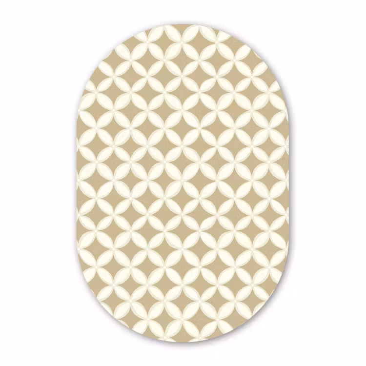 Muurovaal aluminium - Symmetrisch - Motief - Beige — 1