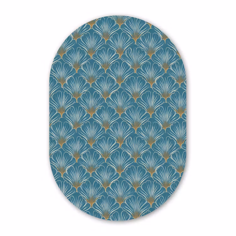Muurovaal aluminium - Symmetrisch - Patroon - Blauw — 1