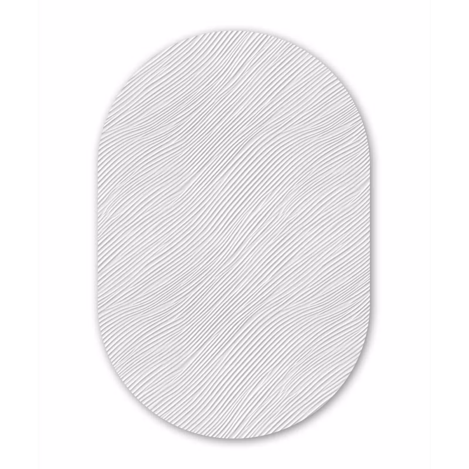 Muurovaal aluminium - Golven - Ribbels - Wit — 1