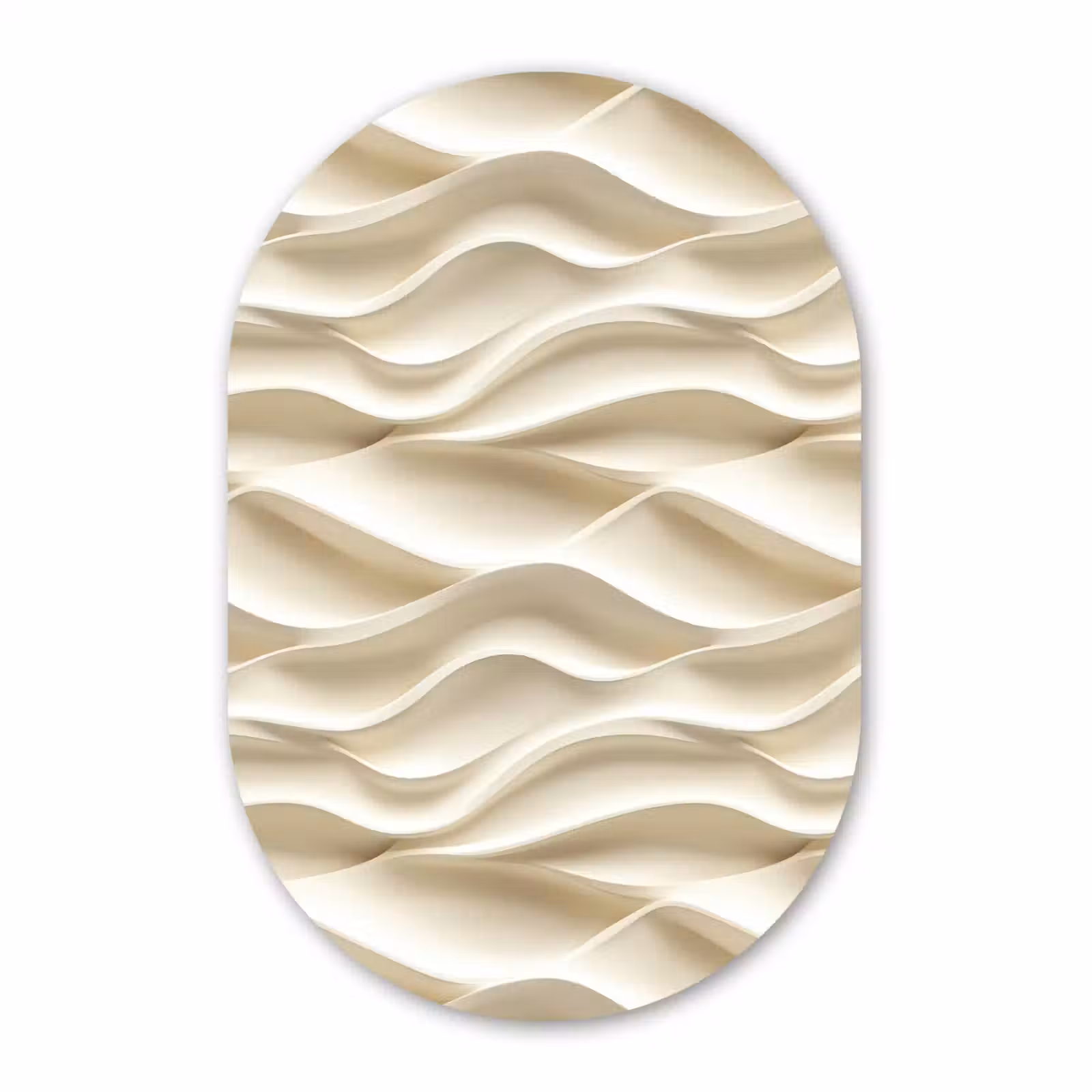 Muurovaal aluminium - Lijnen - Golvend - Crème — 1