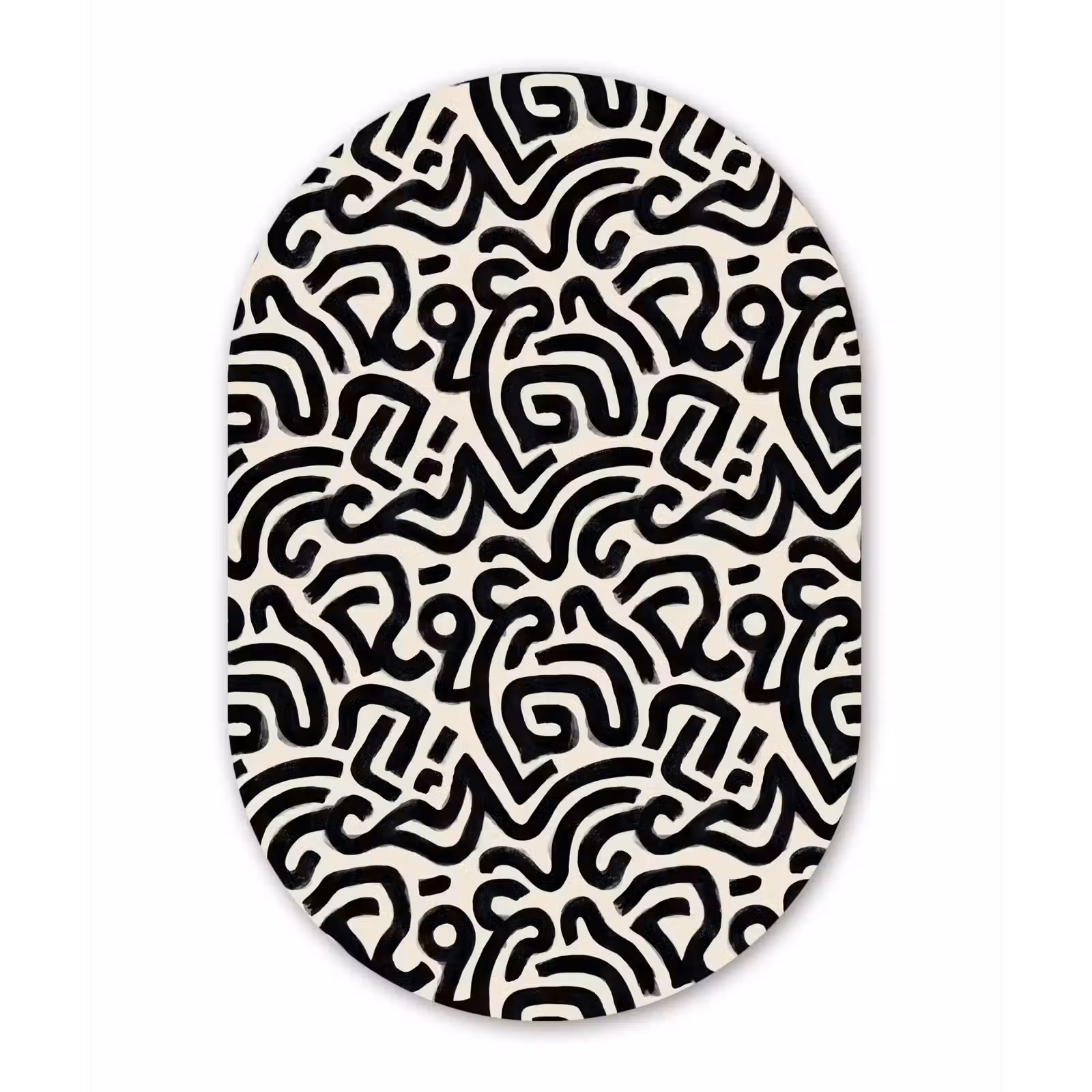 Muurovaal aluminium - Modern - Abstract - Zwart — 1