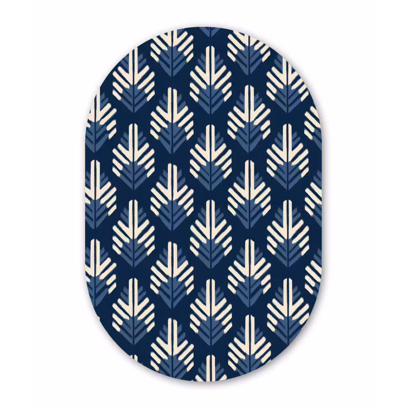 Muurovaal aluminium - Modern - Patroon - Blauw — 1