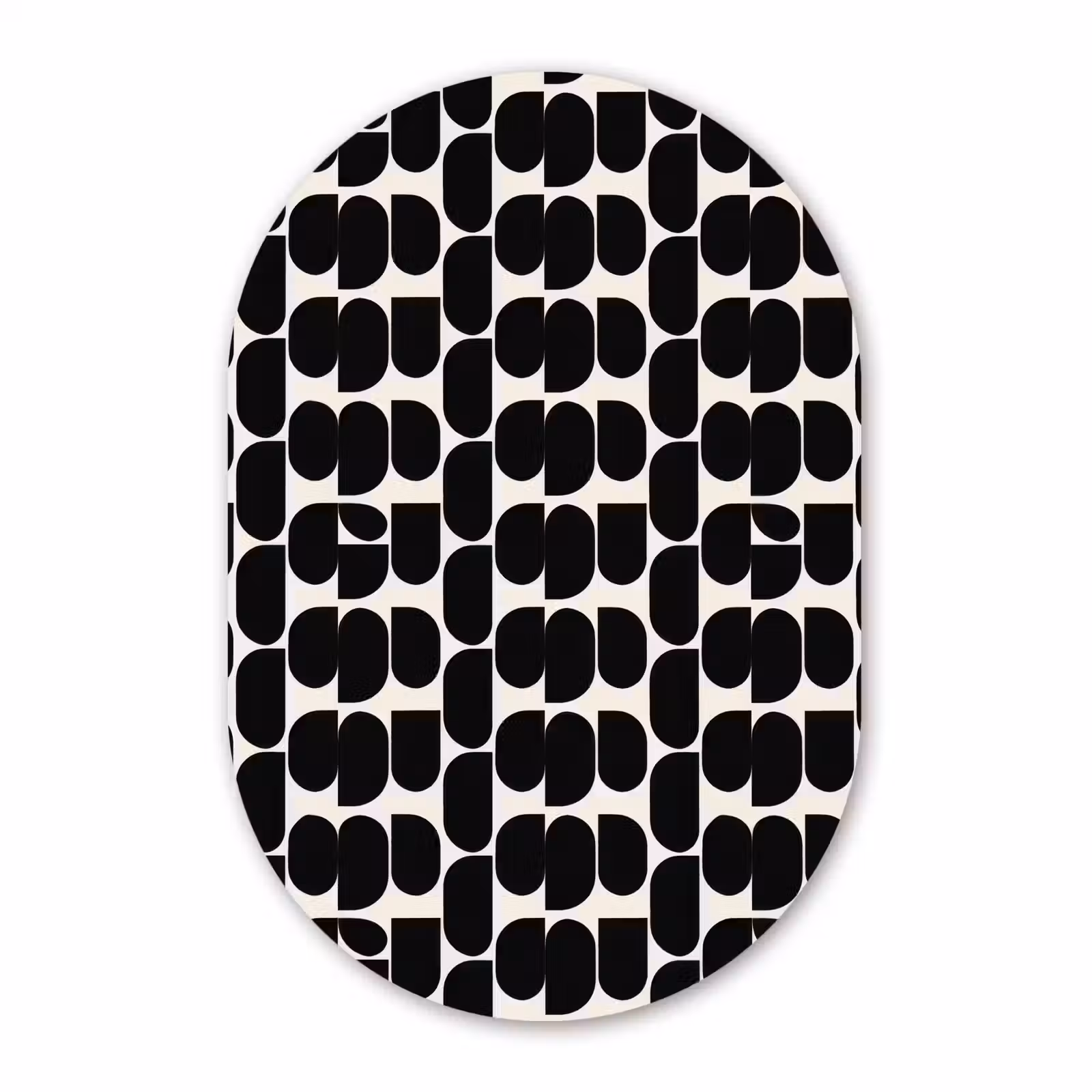 Muurovaal aluminium - Modern - Patroon - Zwart — 1