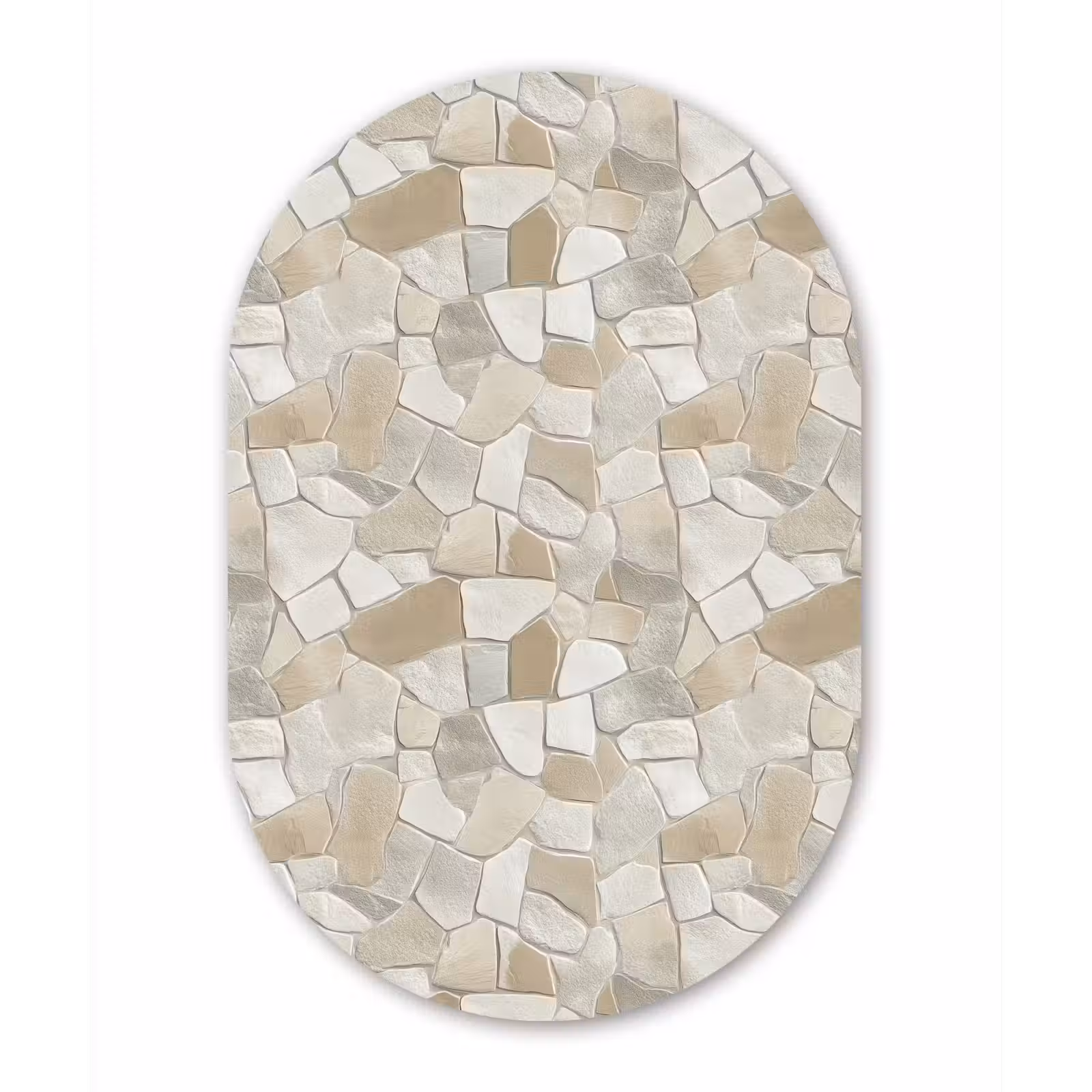 Muurovaal aluminium - Mozaïek - Stenen - Beige — 1