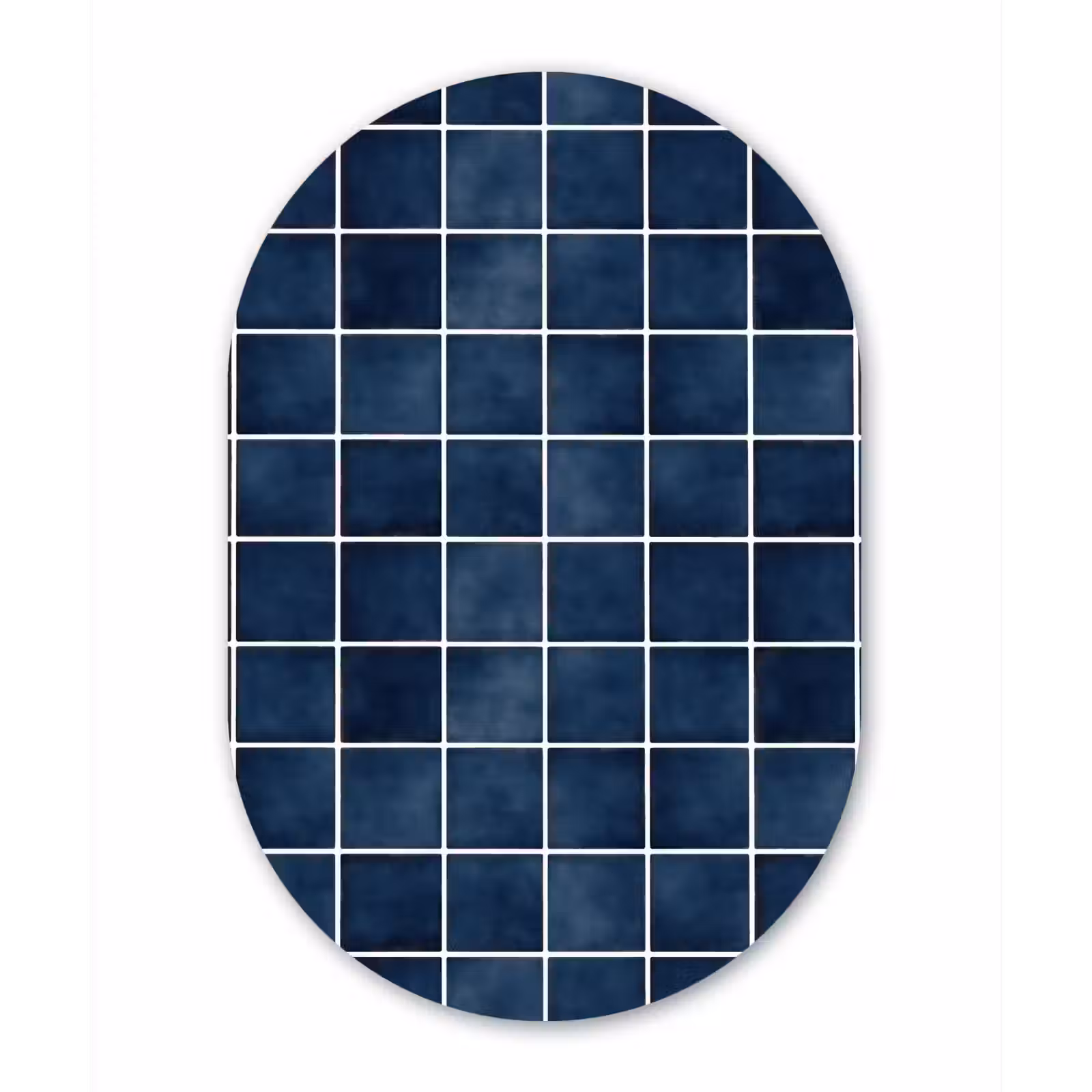 Muurovaal aluminium - Tegel - Modern - Blauw — 1
