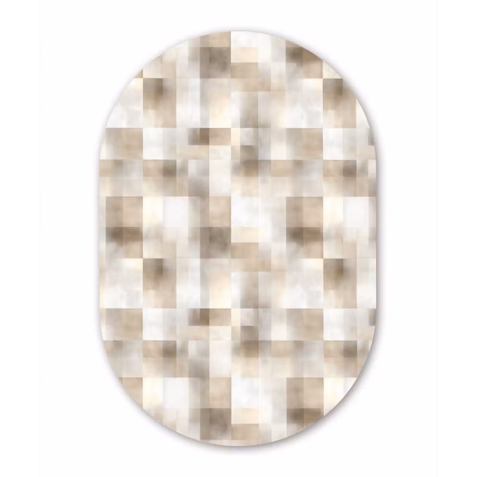 Muurovaal aluminium - Textuur - Linnen - Beige — 1