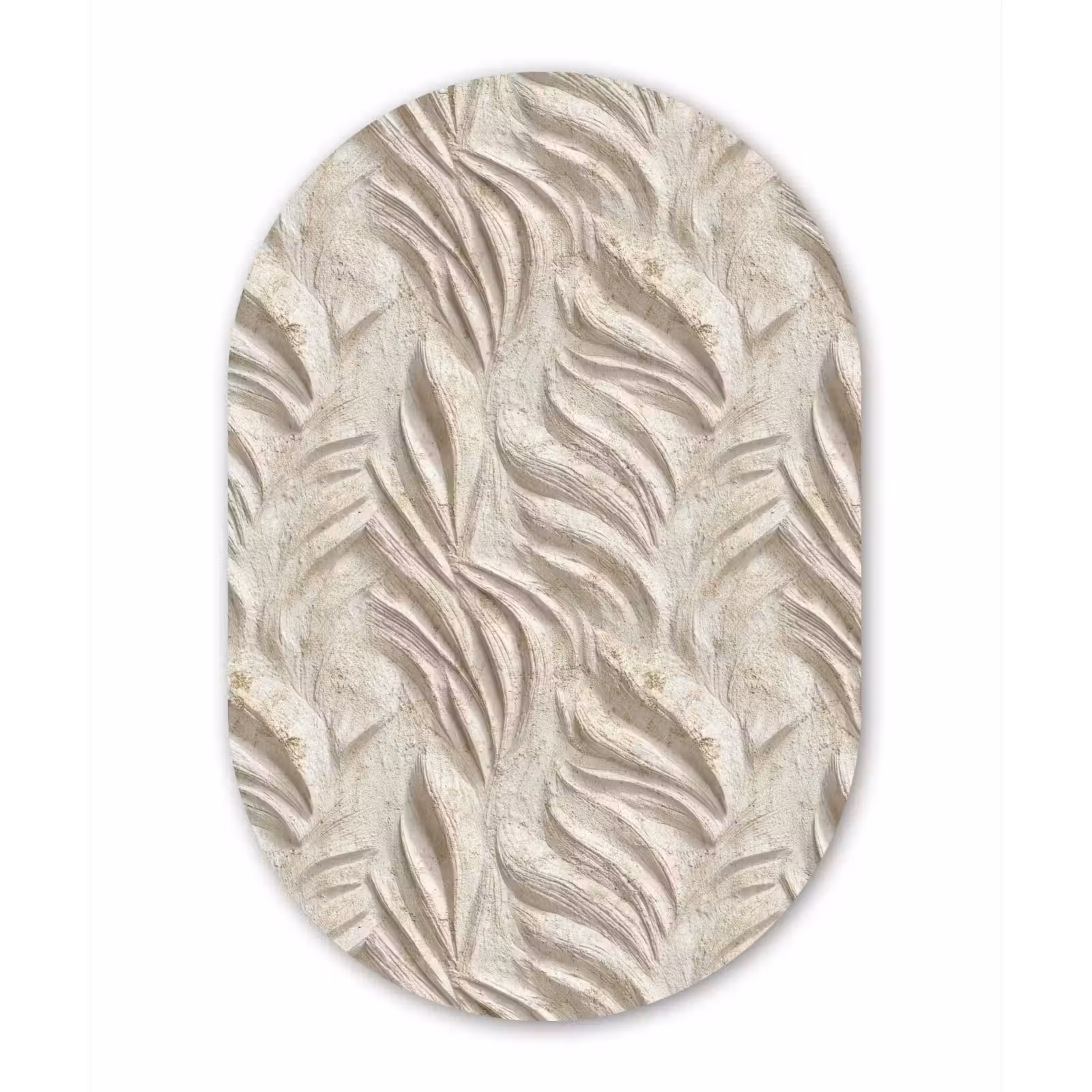 Muurovaal aluminium - Textuur - Reliëf - Beige — 1