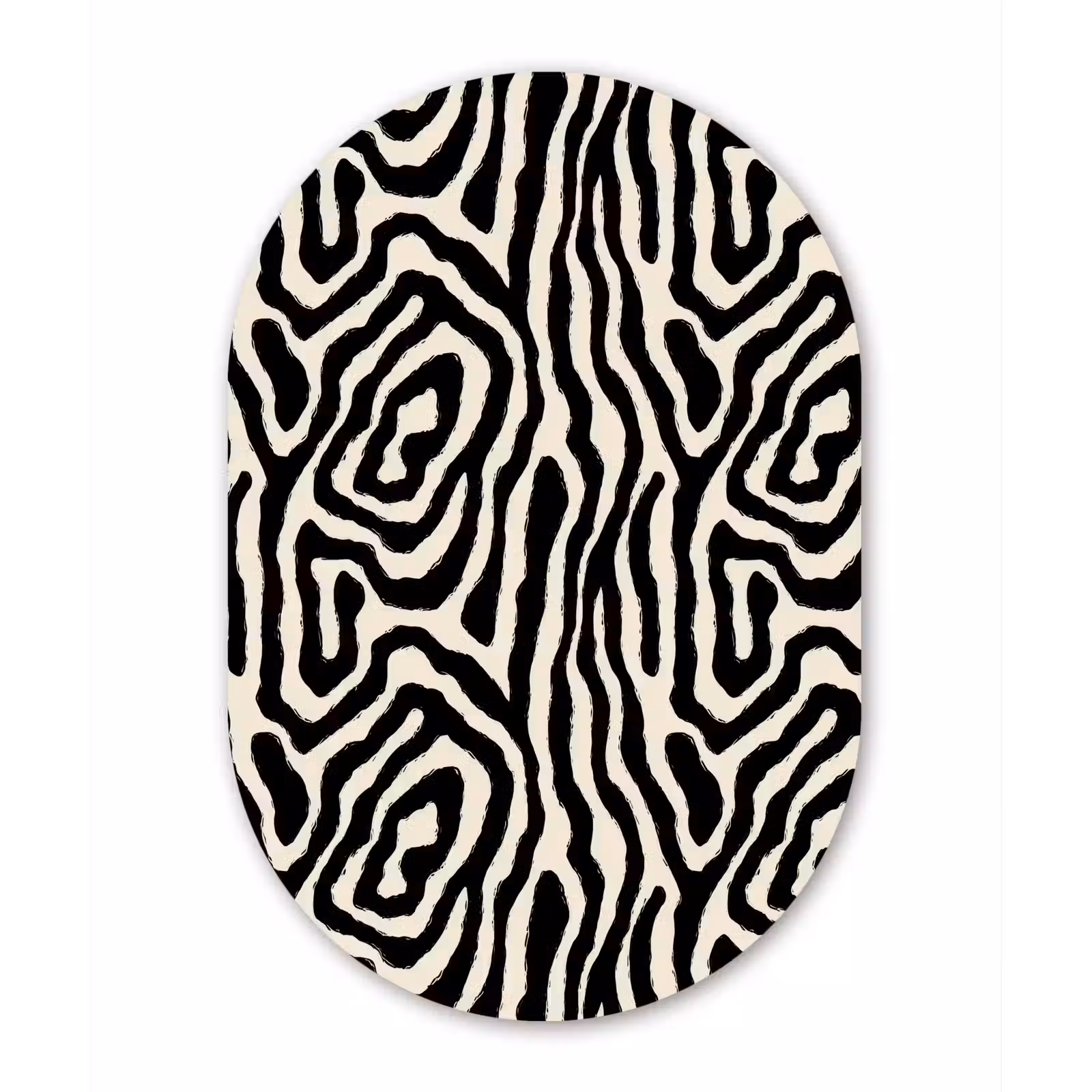 Muurovaal aluminium - Zebra - Zwart - Abstract — 1