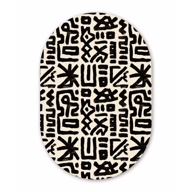 Muurovaal aluminium - Geometrisch - Figuren - Zwart — 1