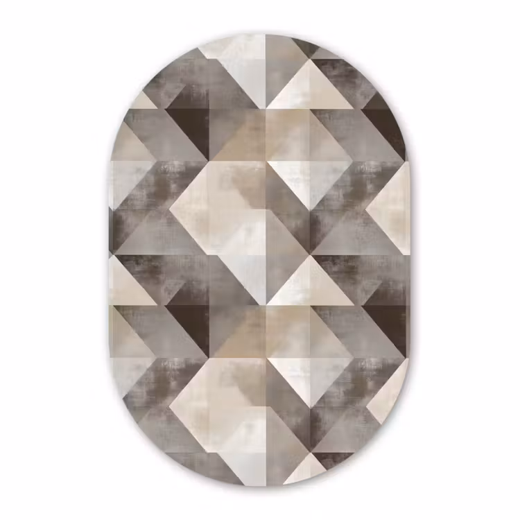 Muurovaal aluminium - Geometrisch - Motief - Aardetinten — 1