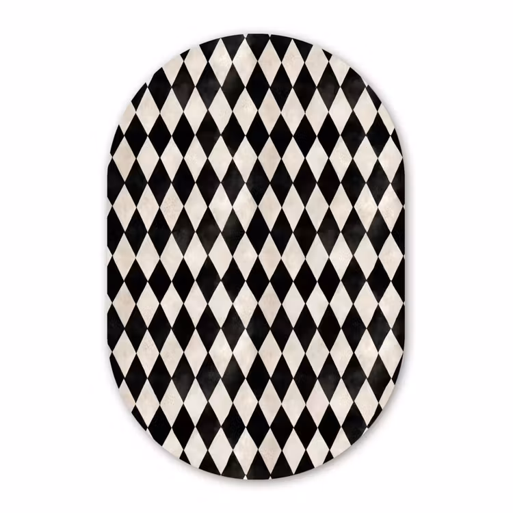 Muurovaal aluminium - Klassiek - Patroon - Zwart — 1