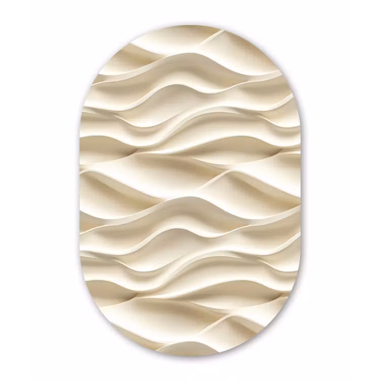 Muurovaal aluminium - Lijnen - Golvend - Crème — 1