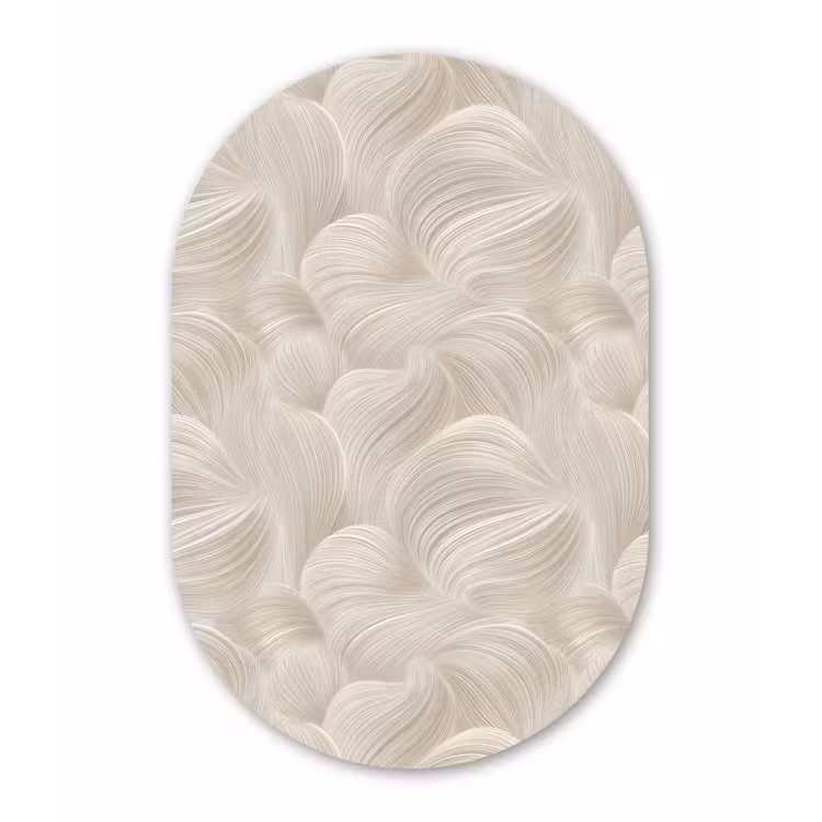 Muurovaal aluminium - Lijnen - Waaier - Beige — 1