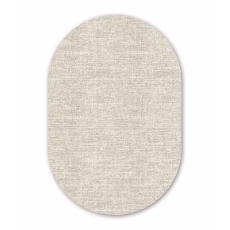 Muurovaal aluminium - Linnen - Textuur - Beige — 1