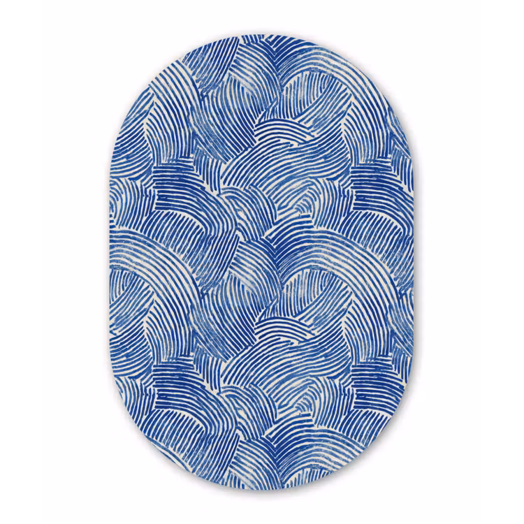 Muurovaal aluminium - Modern - Abstract - Blauw — 1
