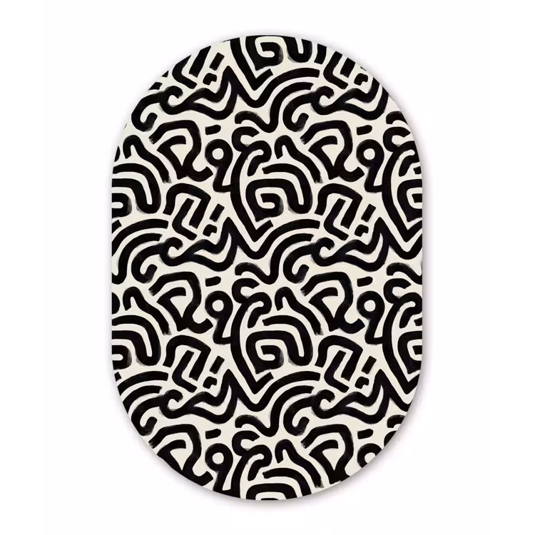 Muurovaal aluminium - Modern - Abstract - Zwart — 1